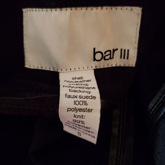 Bar III Black Faux Leather Drape Jacket (S) - Picture 6 of 6